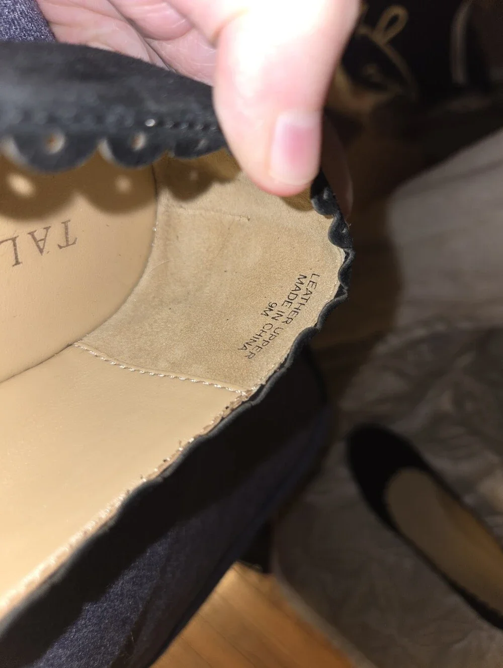 Talbots Leather Flat With Gold Heel Trim